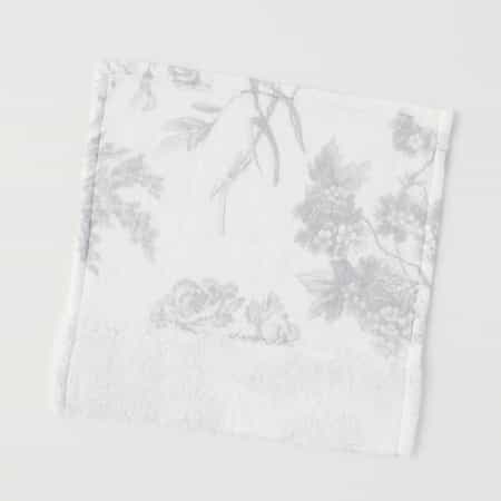 マシュマロガーゼ＆パイルプラチナフラワーハンカチ