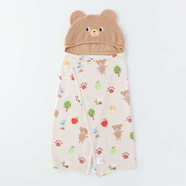 おともだちみーつけたフード付きバスタオル