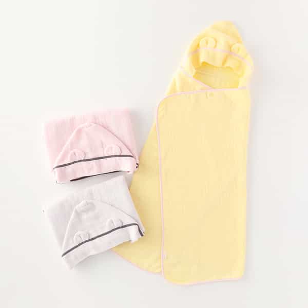 マシュマロガーゼ&パイルフード付バスタオル