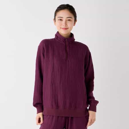 【値下げ】マシュマロワッフルガーゼライトハーフジップ ユニセックス