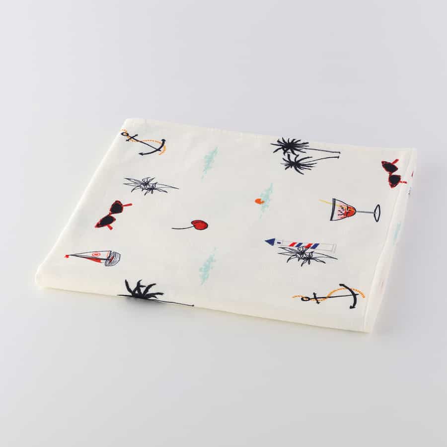 【新品、未開封】ウチノ　ヴァカンスプリント ドデカバスタオル　2枚セット ヴァカンスプリント ドデカバスタオル（SA_8810D812）-ウチノタオル