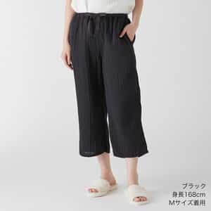 クレープガーゼベーシッククロップドパンツ