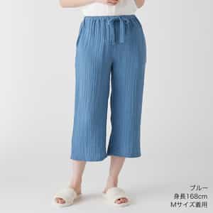 クレープガーゼベーシッククロップドパンツ