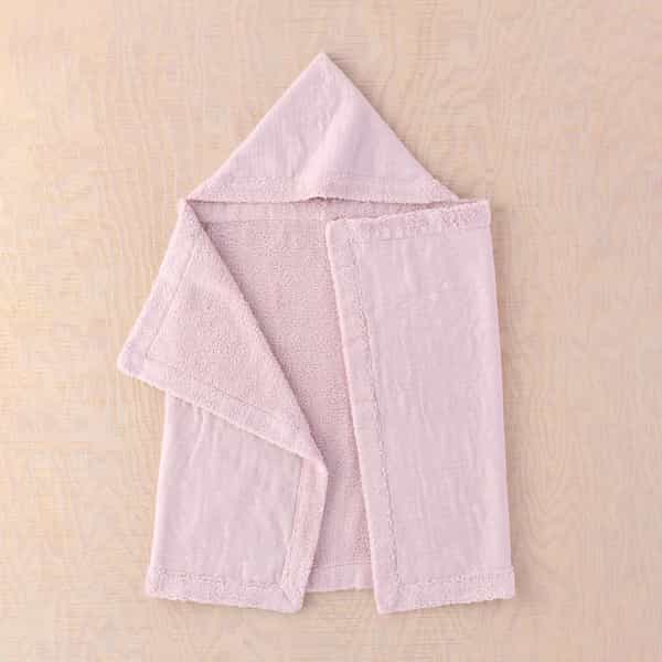 マシュマロガーゼ＆パイルカラーフード付バスタオル