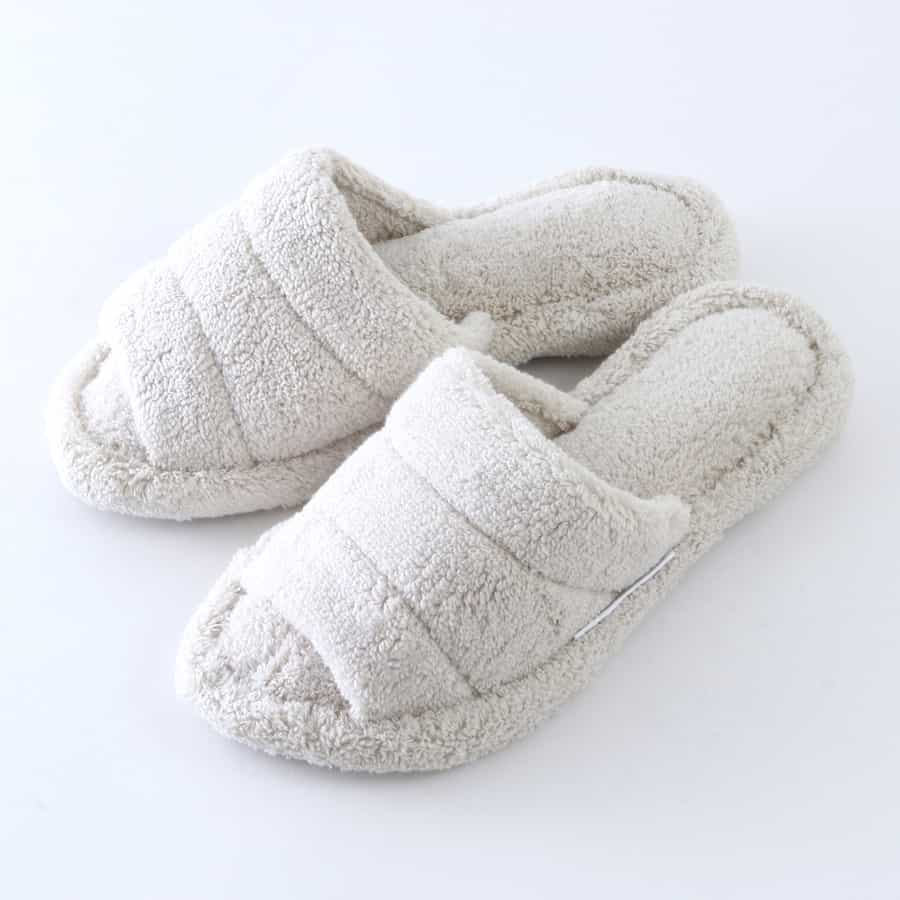 オープントゥタオルスリッパ