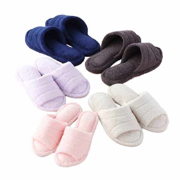 オープントゥタオルスリッパ