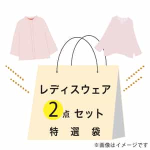 【期間限定値下げ中】特選袋レディースウェアセット（Mサイズ）：Tシャツ（ライトグリーン ×1点）・ブラウス（ヴァイオレット ×1点）