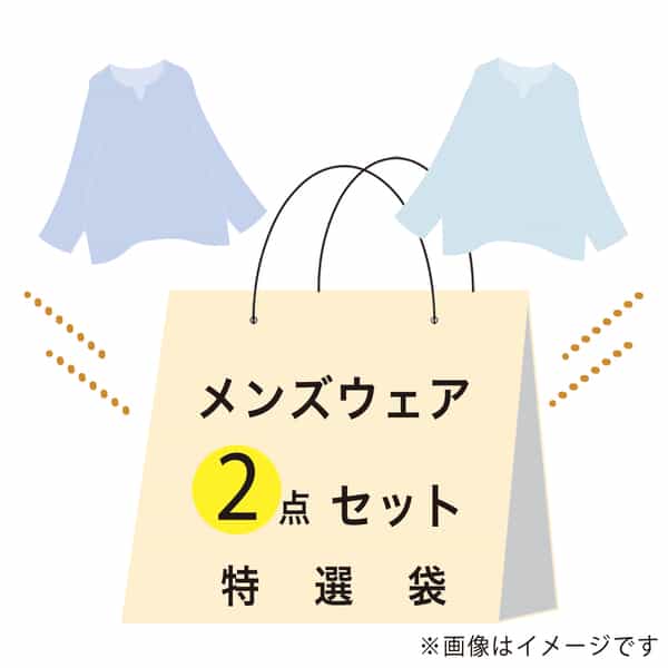 【期間限定値下げ中】特選袋メンズウェアセット（LAサイズ）：トップス2点（ブラウン ×1点・ブルー ×1点）