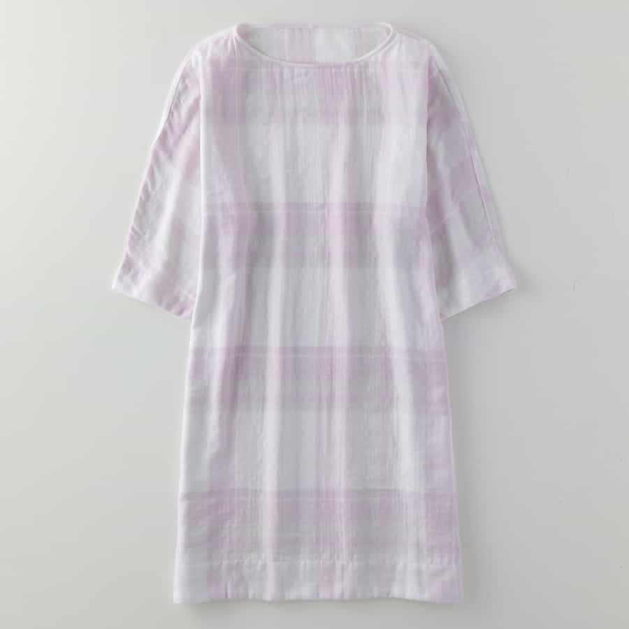 UCHINO 先染めマシュマロガーゼドルマンワンピース